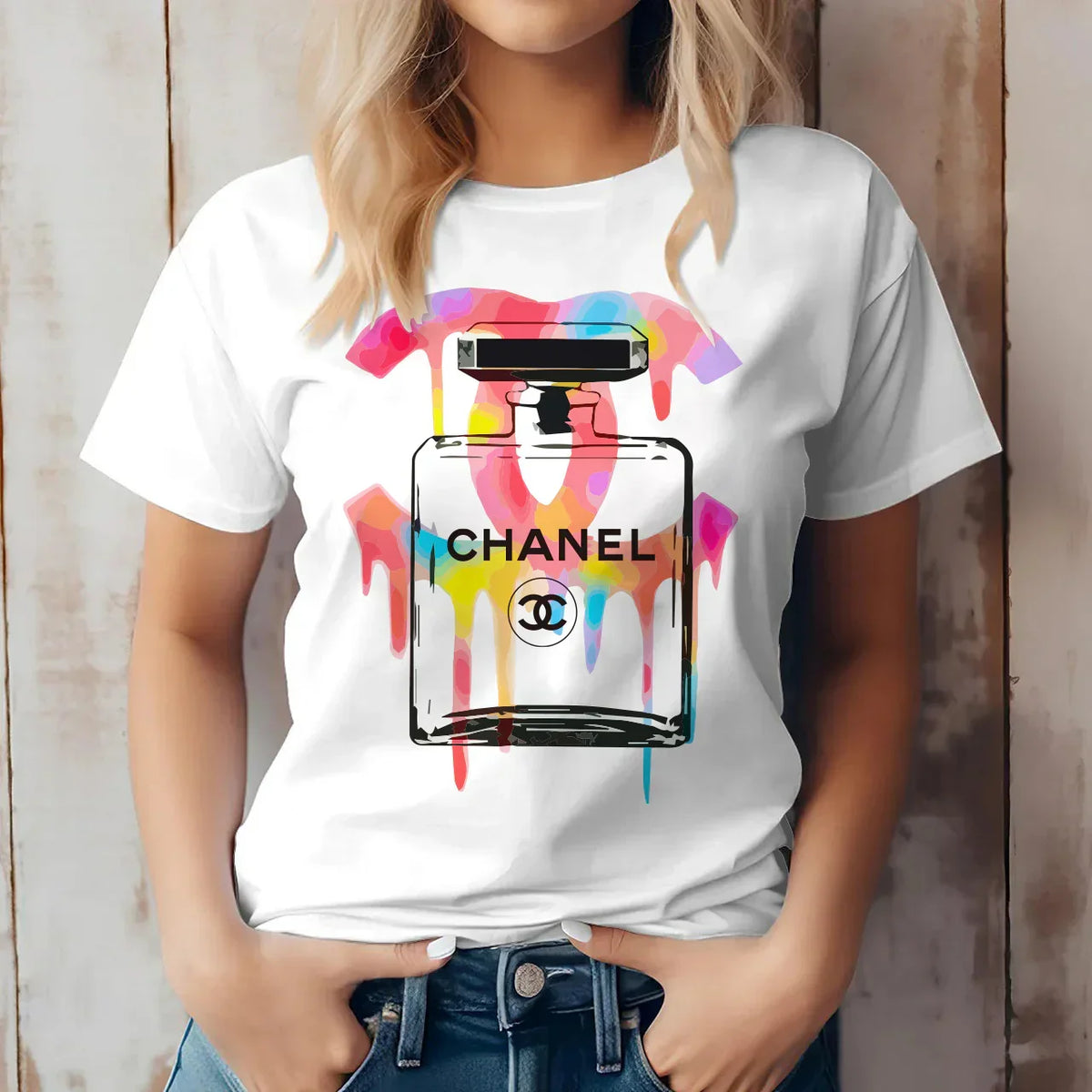 New fashion and versatile printed short sleeves 3D1024053017