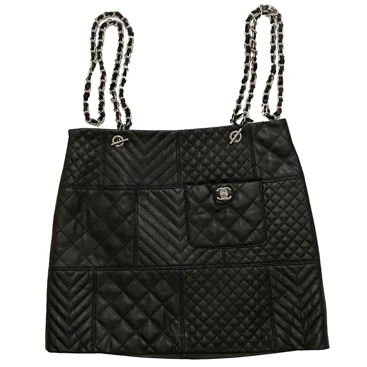 New Genuine Leather Diamond Chain Skirt For Women 10240108LY07